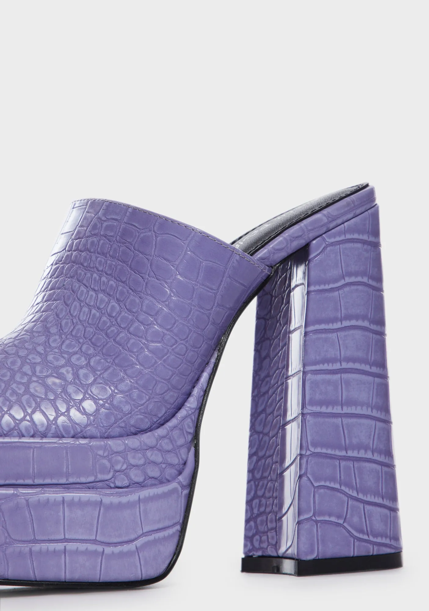 Neon Purple Sky High Platform Mules-