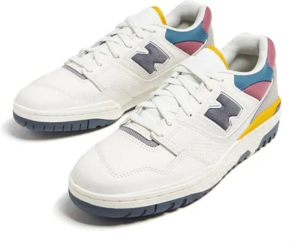 New Balance 550 colour-block leather sneakers White