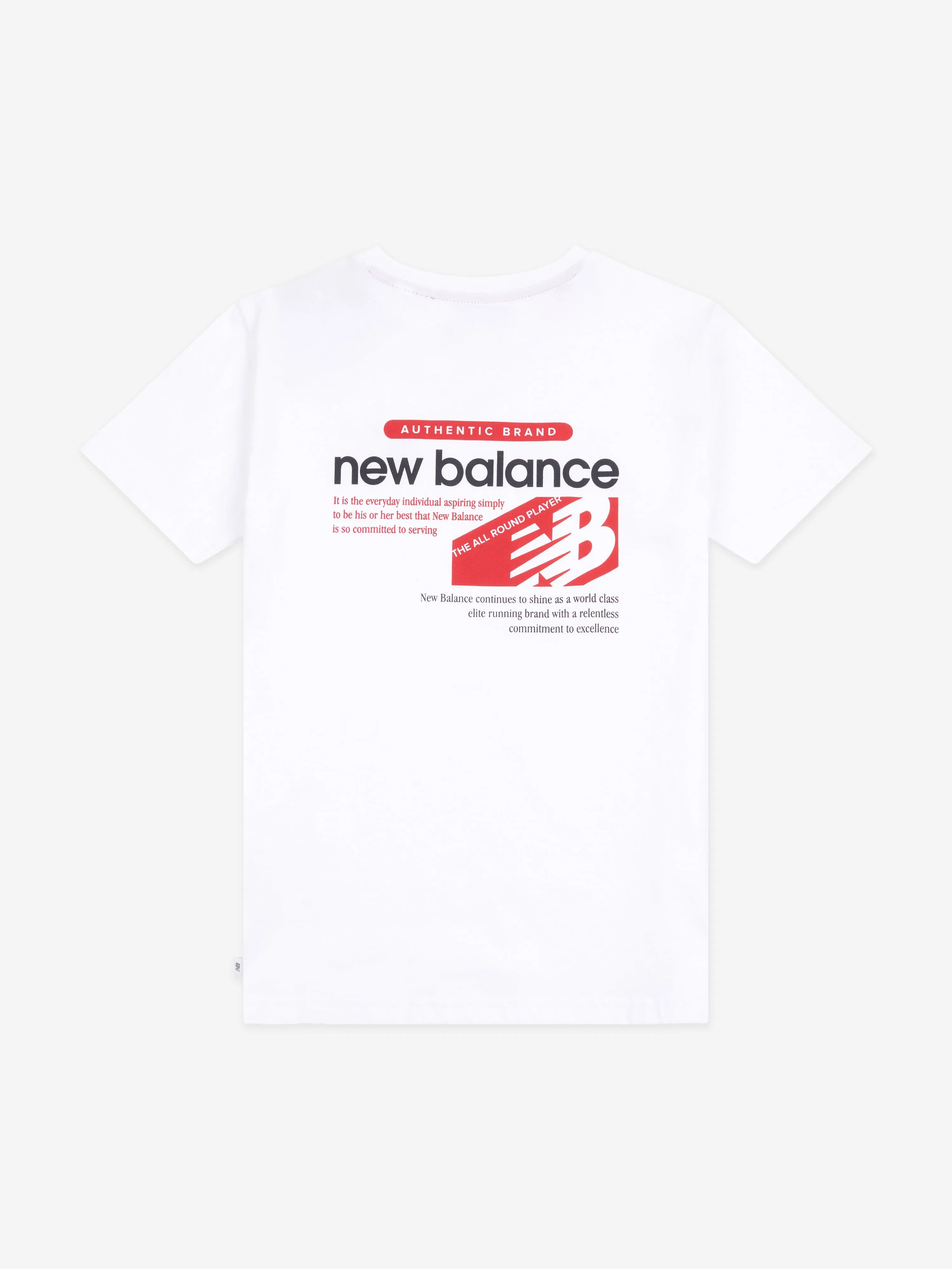 New Balance Boys Authentic Brand T-Shirt in White