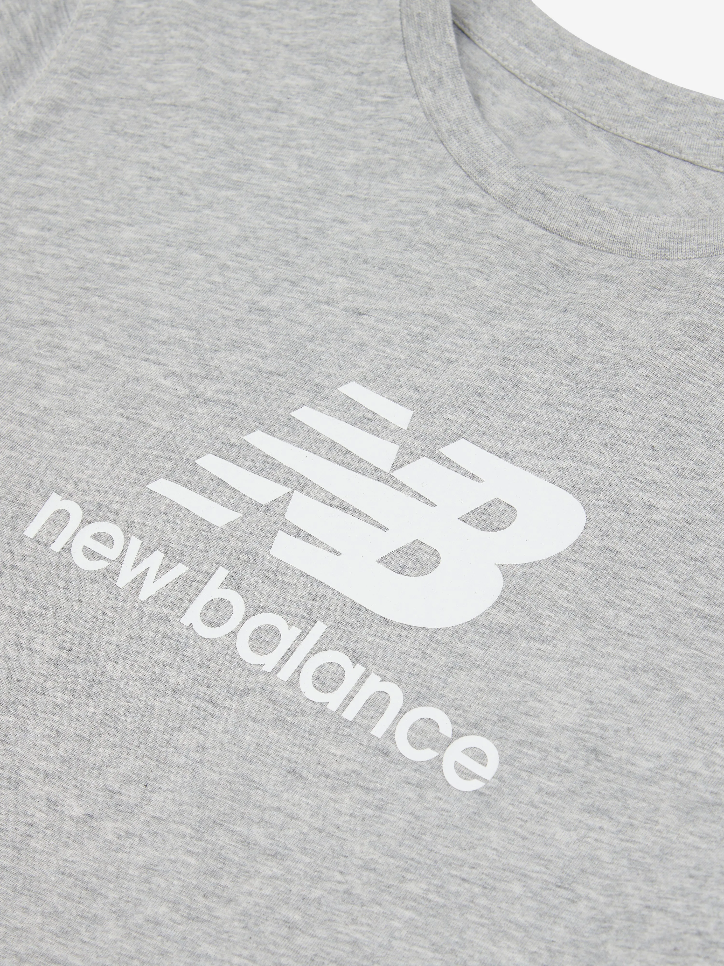 New Balance Boys Jersey Stacked Logo T-Shirt in Grey