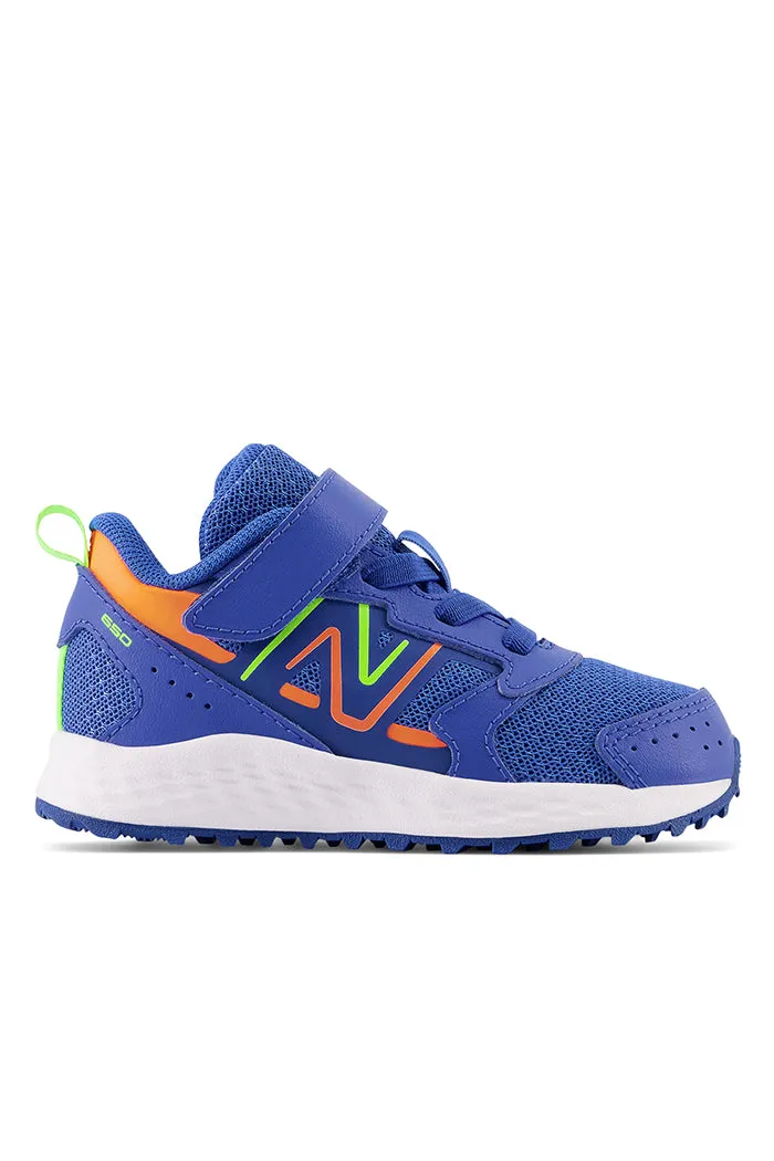 New Balance Toddler Fresh Foam 650 Bungee Lace with Top Strap in Cobalt