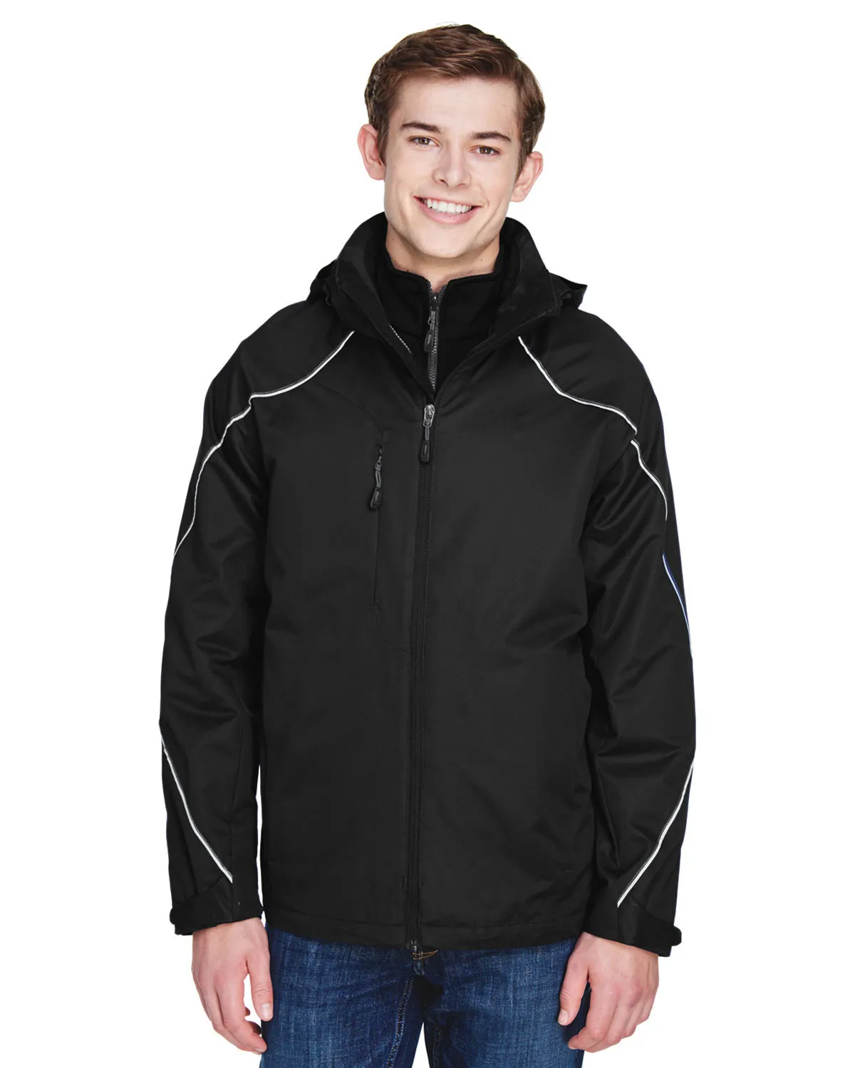 North End 88196T Men Tall Angle 3-In-1 Jacket With Bonded Fleece Liner