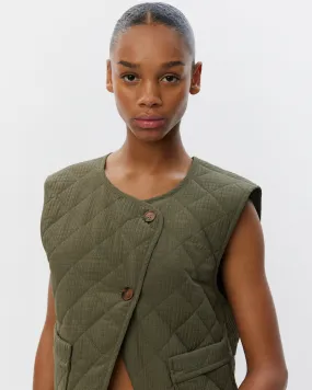 OLGASW VEST - Dark green