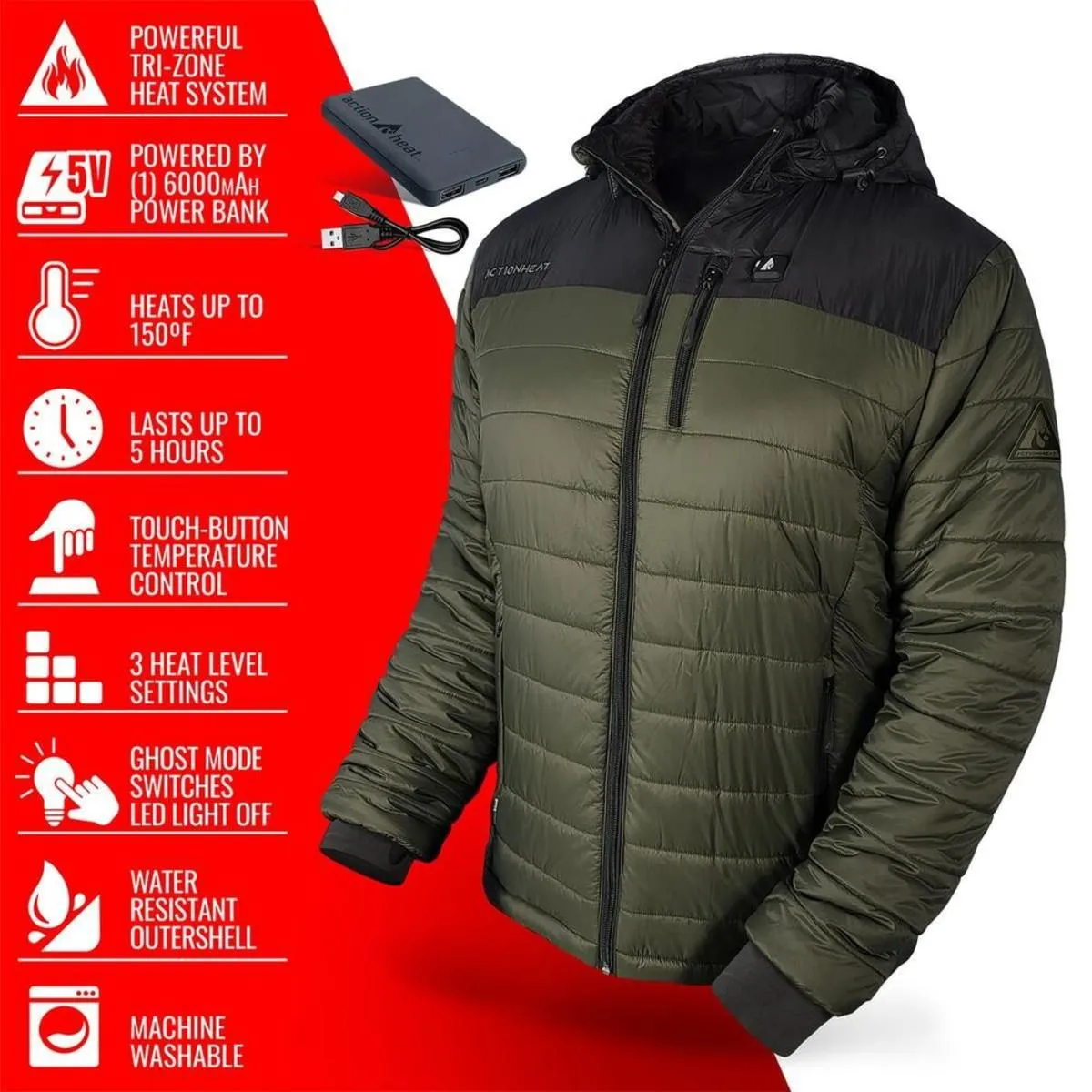 Open Box ActionHeat 5V Men's Pocono Insulated Heated Jacket