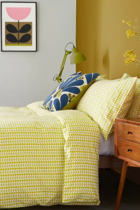 Orla Kiely Yellow Tiny Stem 100% Cotton Duvet Cover and Pillowcase Set