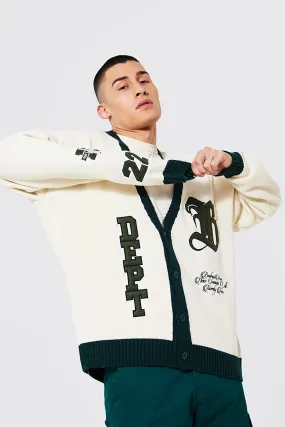 Oversized Official Badge Varsity Cardigan