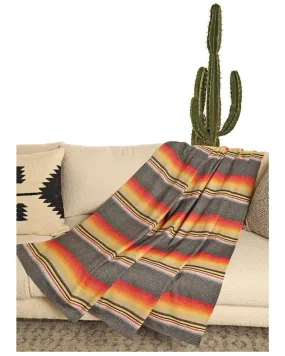 Panhandle Jacquard Serape Striped Berber Lined Blanket