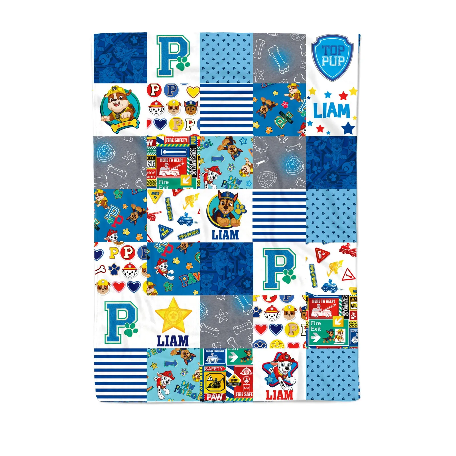 Paw Patrol - Personalized Quilt (Boy Pups)