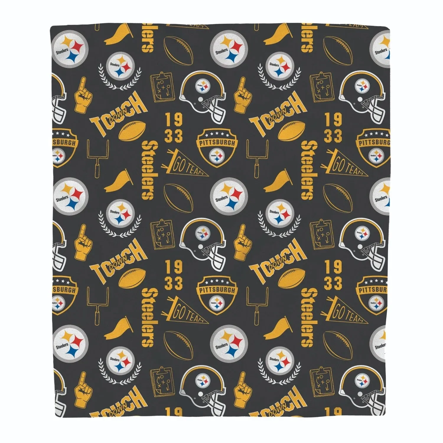 Pittsburgh Steelers Collage Icon Polar Fleece Throw Blanket