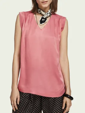 Pleated Sleeveless Top in Pink