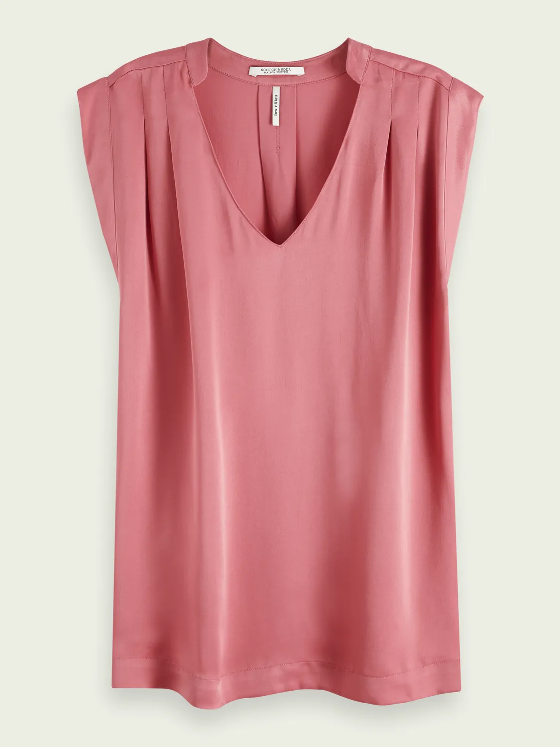 Pleated Sleeveless Top in Pink