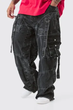 Plus Baggy Rigid Strap And Buckle Detail Jeans