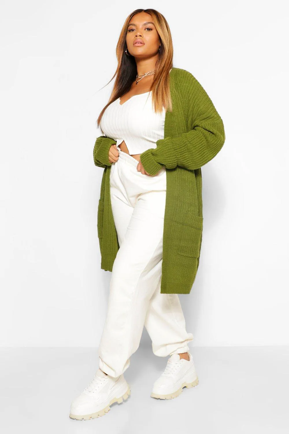 Plus Chunky Oversized Cardigan