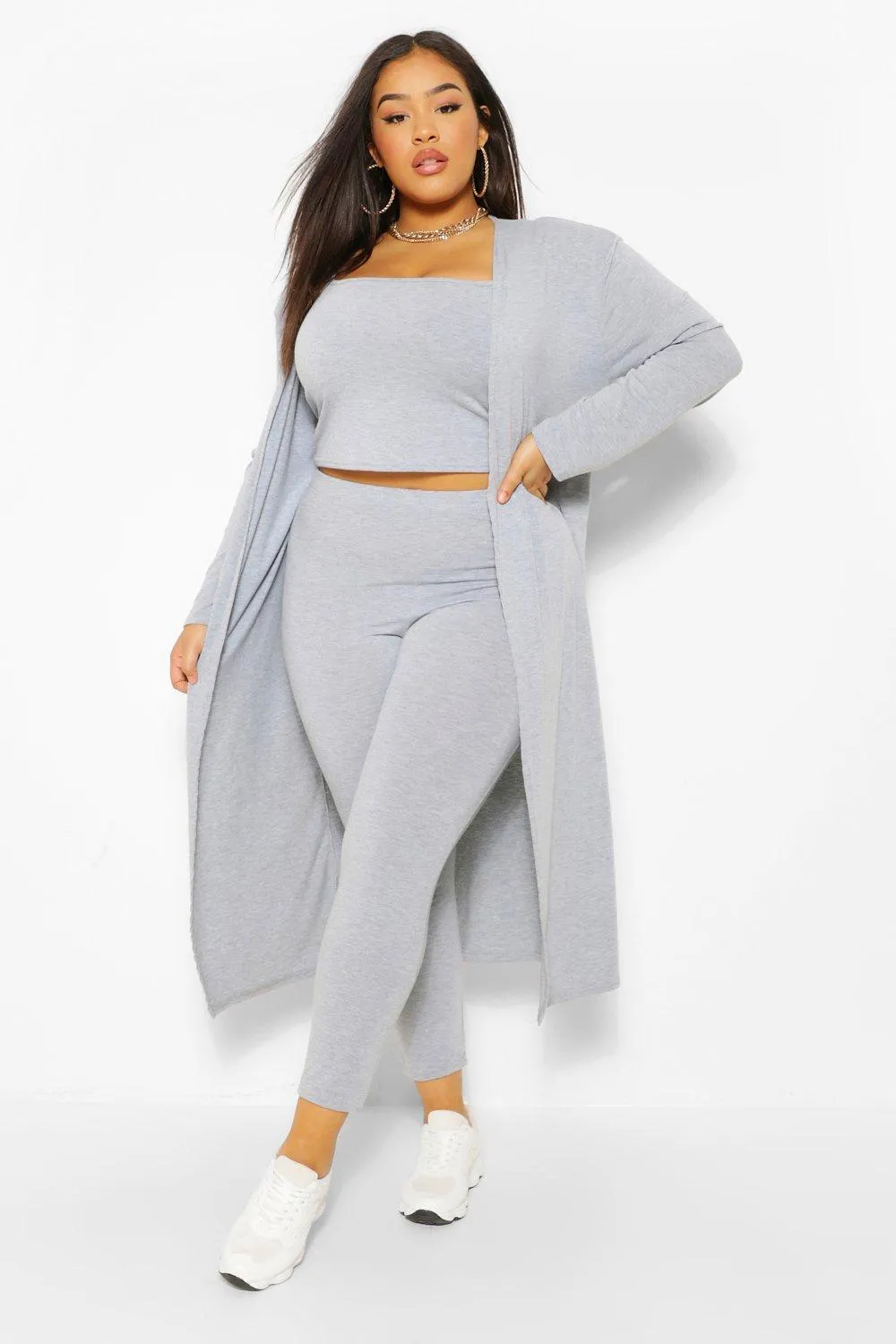 Plus Legging & Cardigan 3 Piece Two-Piece Set