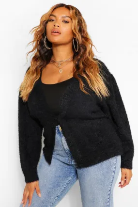 Plus Premium Puff Shoulder Cardigan