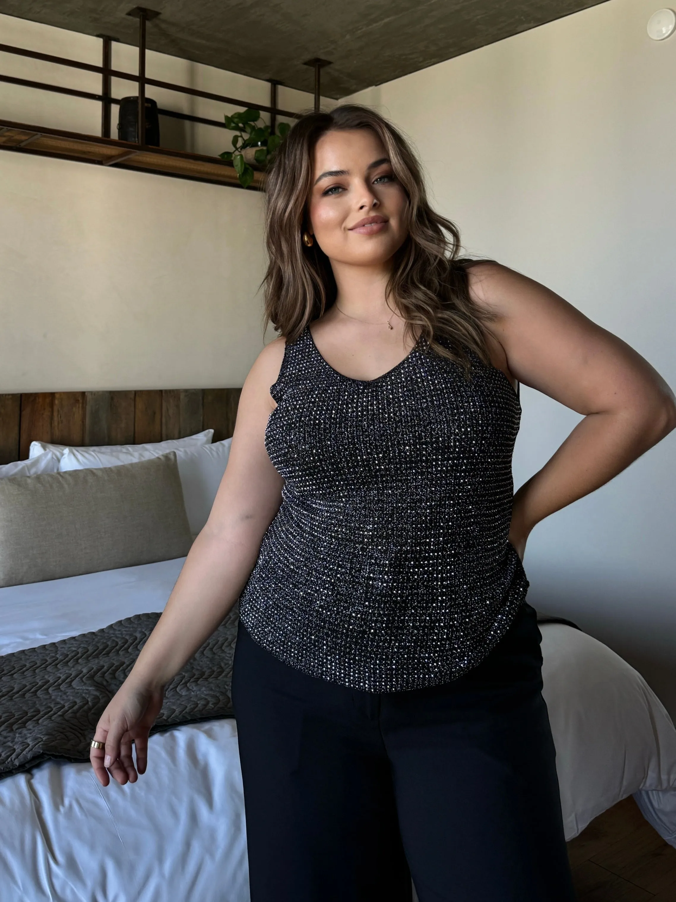 Plus Size Sleeveless Sparkle Top