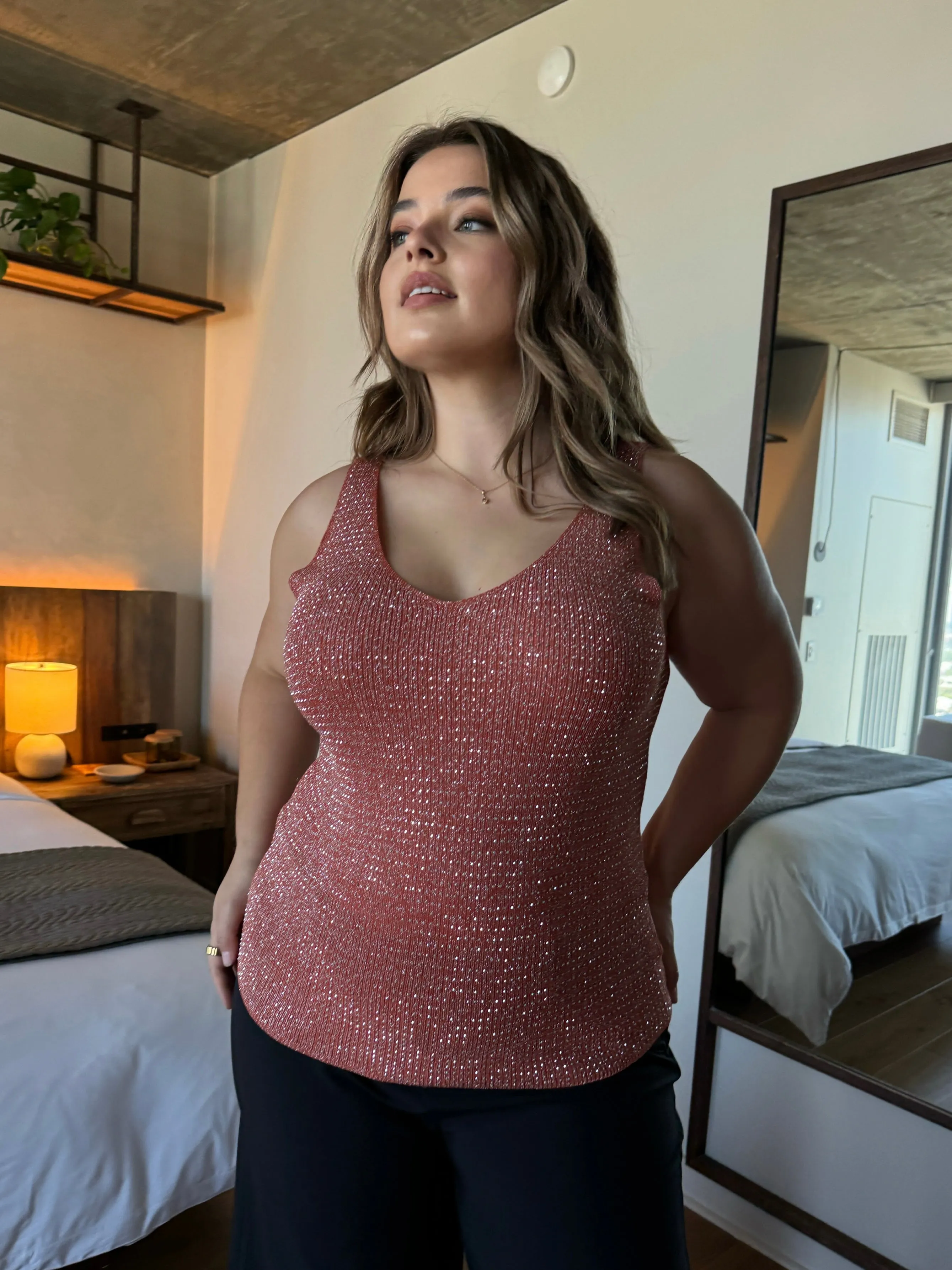 Plus Size Sleeveless Sparkle Top