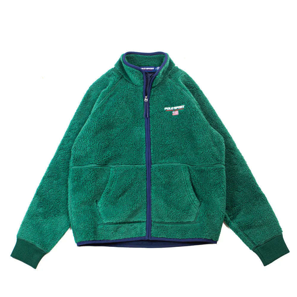 Polo Sport Pile Fleece Full-Zip Jacket (Green/Blue)