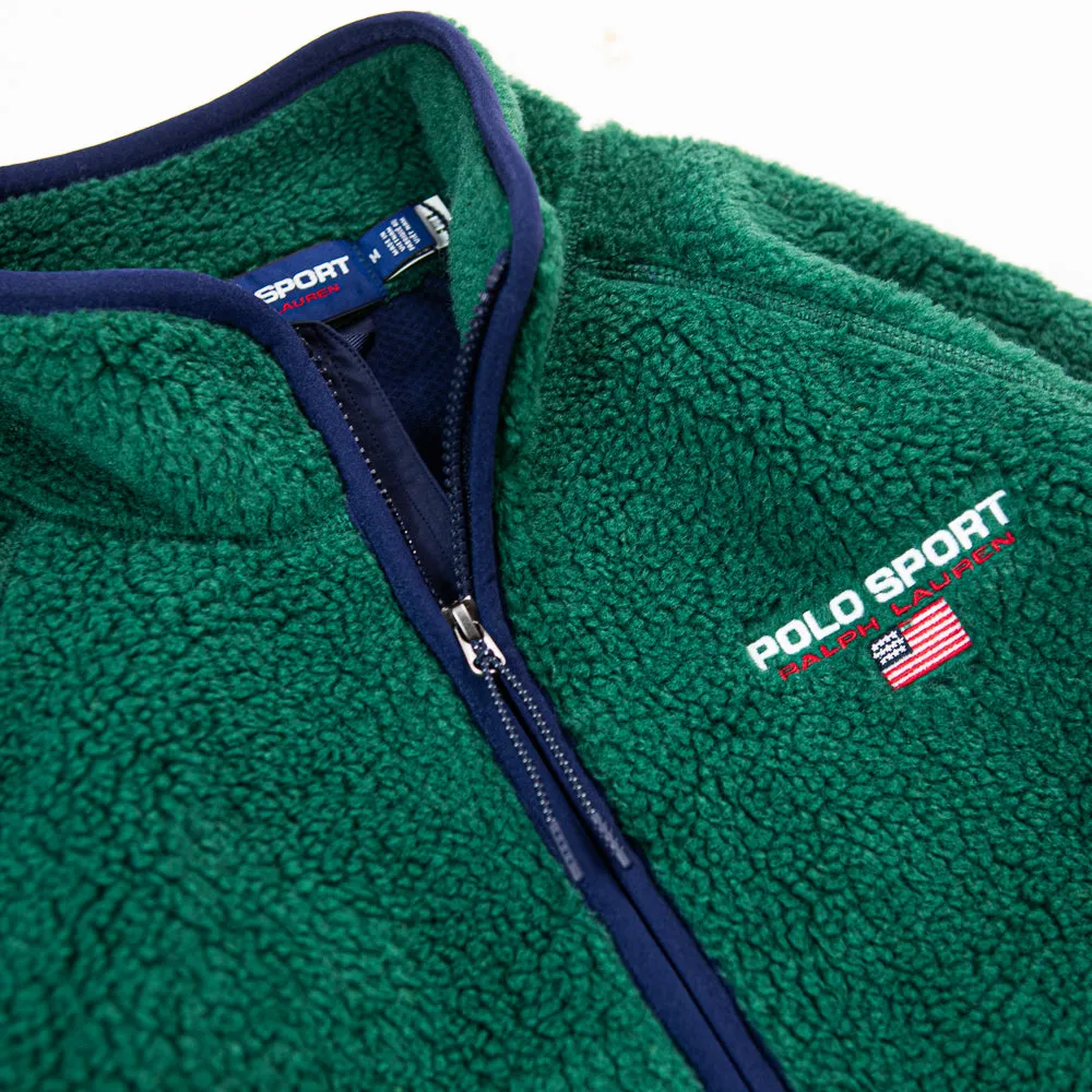 Polo Sport Pile Fleece Full-Zip Jacket (Green/Blue)