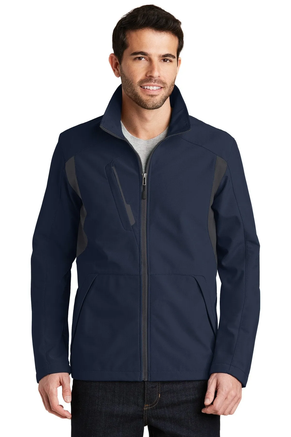 Port Authority Back-Block Soft Shell Jacket J336 Dress Blue Navy/ Battleship Grey