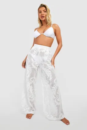 Premium Lace Wide Leg Beach Pants