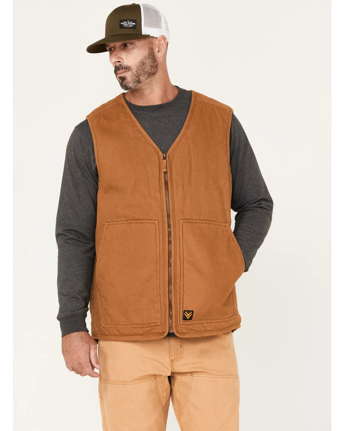 Product Name:  Hawx Men's Weathered Canvas Sherpa Lined Vest - Big