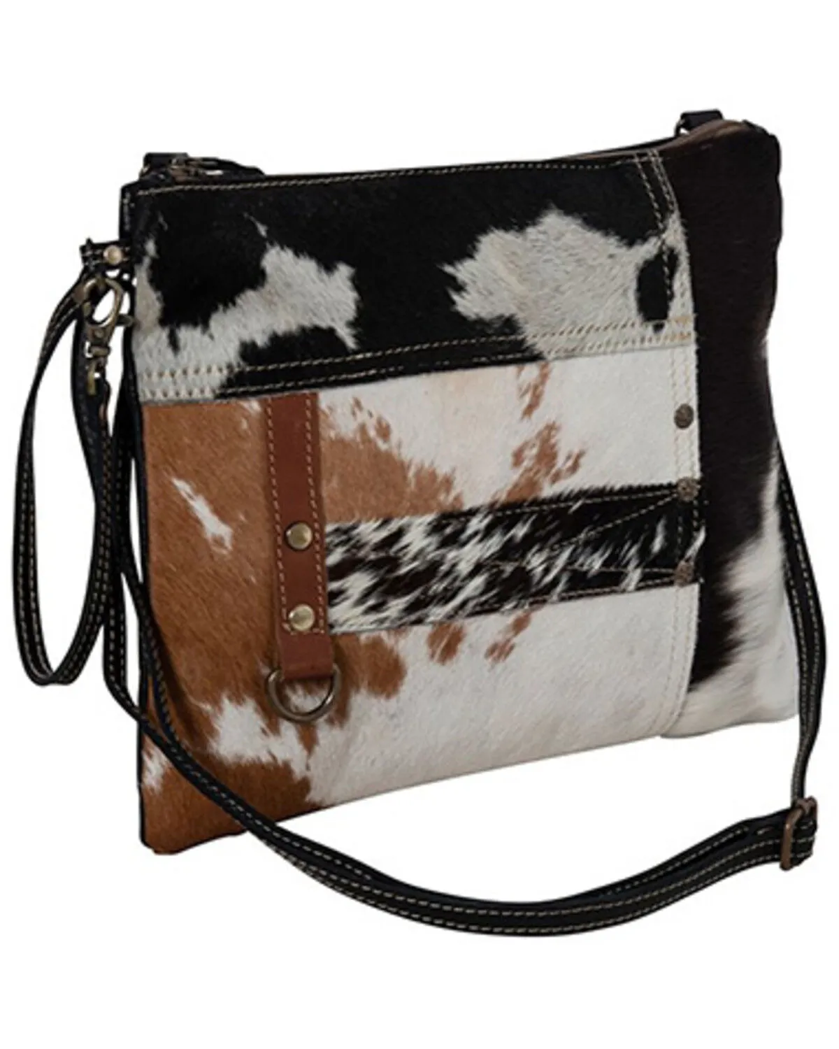 Product Name:  Myra Bag Women's Tyler Ridge Hair-On Leather Crossbody Bag