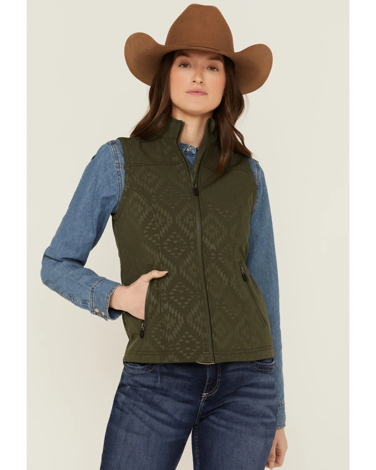 Product Name:  RANK 45® Women's Southwestern Print Softshell Riding Vest