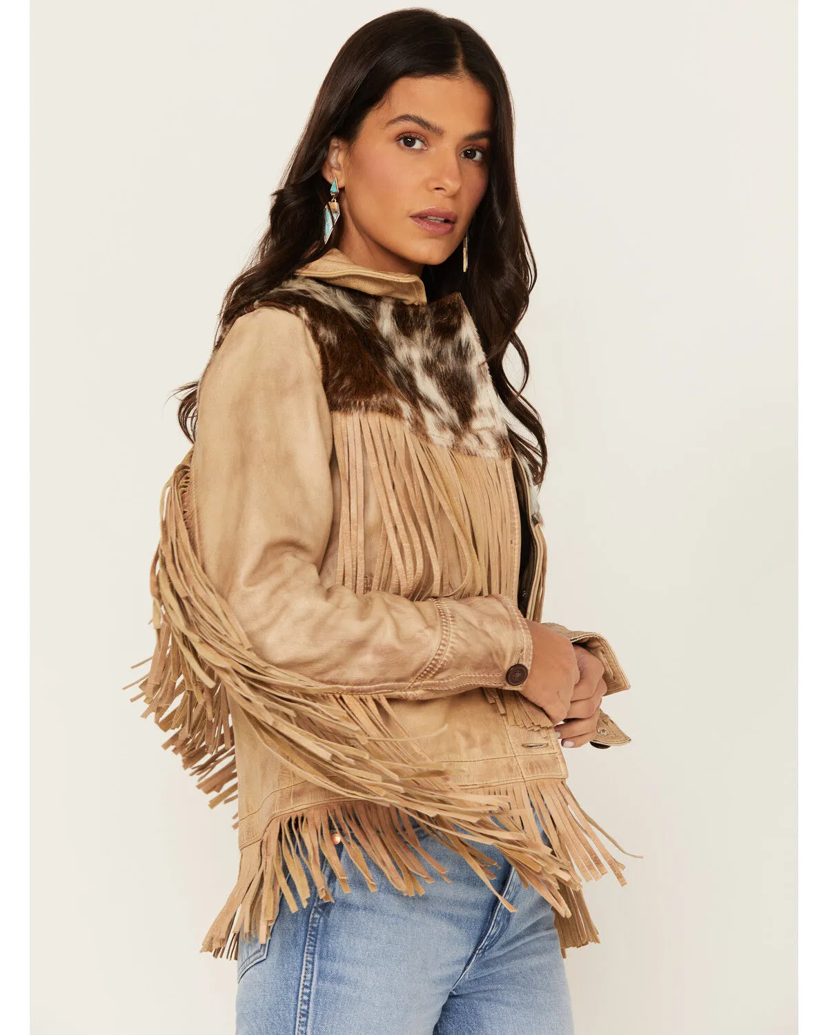 Product Name:  STS Ranchwear Women's Cowhide Frontier Fringe Jacket