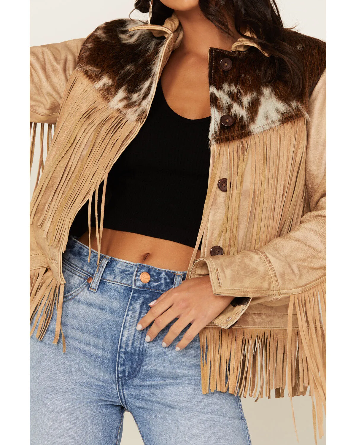 Product Name:  STS Ranchwear Women's Cowhide Frontier Fringe Jacket