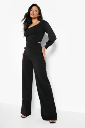 Puff Sleeve Corset & Wide Leg Pants