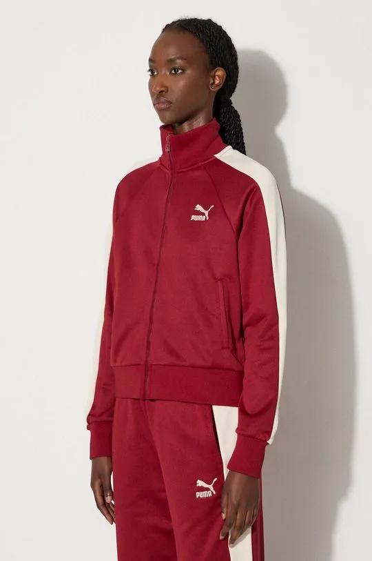 Puma sweatshirt Iconic T7 Track Jacket women's red color 627994