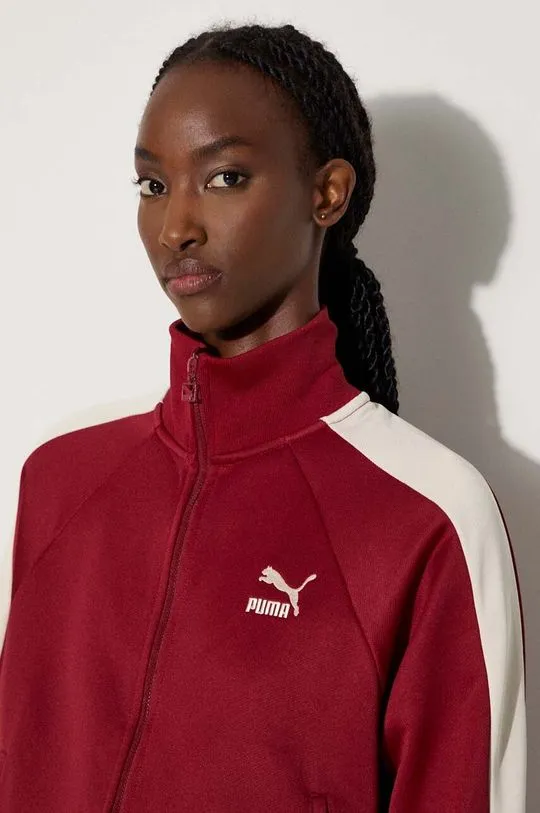 Puma sweatshirt Iconic T7 Track Jacket women's red color 627994