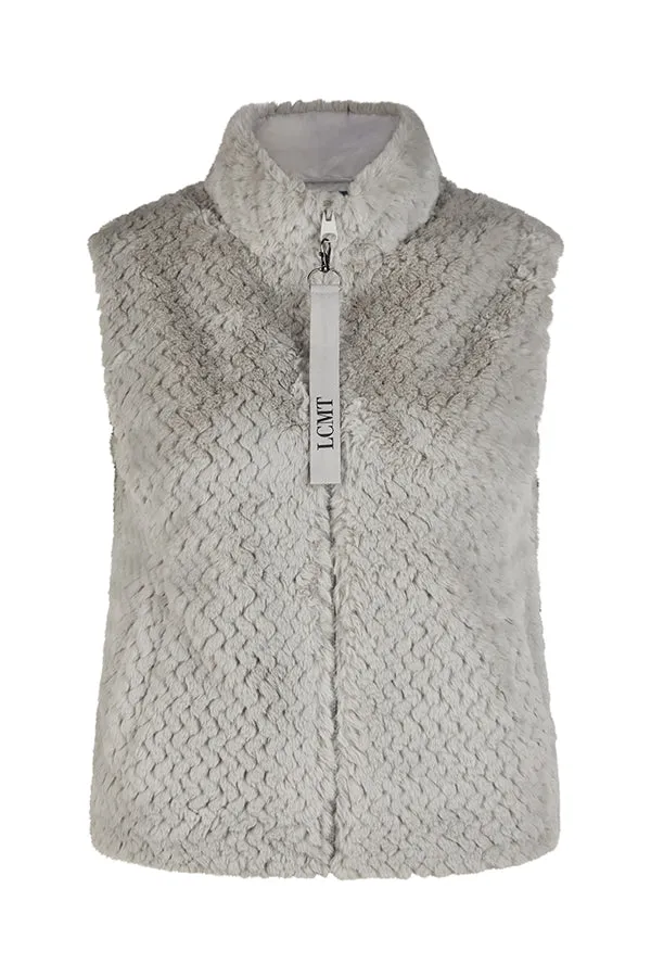 Rabe & LecomteGREY FAUX FUR ZIP UP VEST