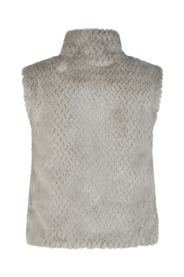 Rabe & LecomteGREY FAUX FUR ZIP UP VEST