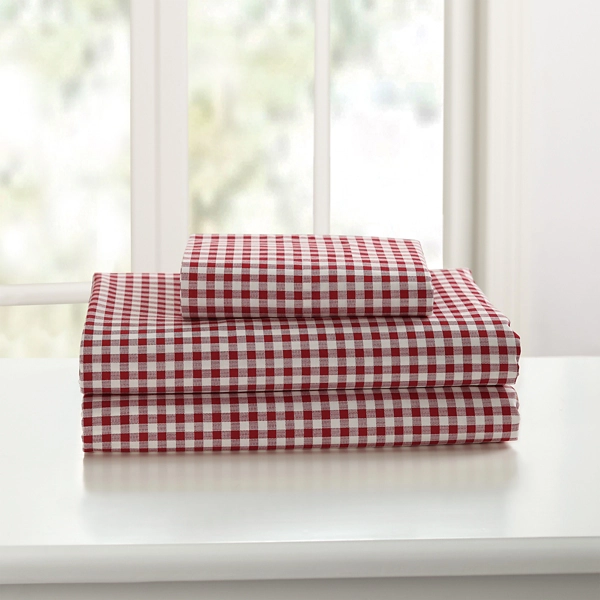 Red Gingham Full 3-pc. Sheet Set