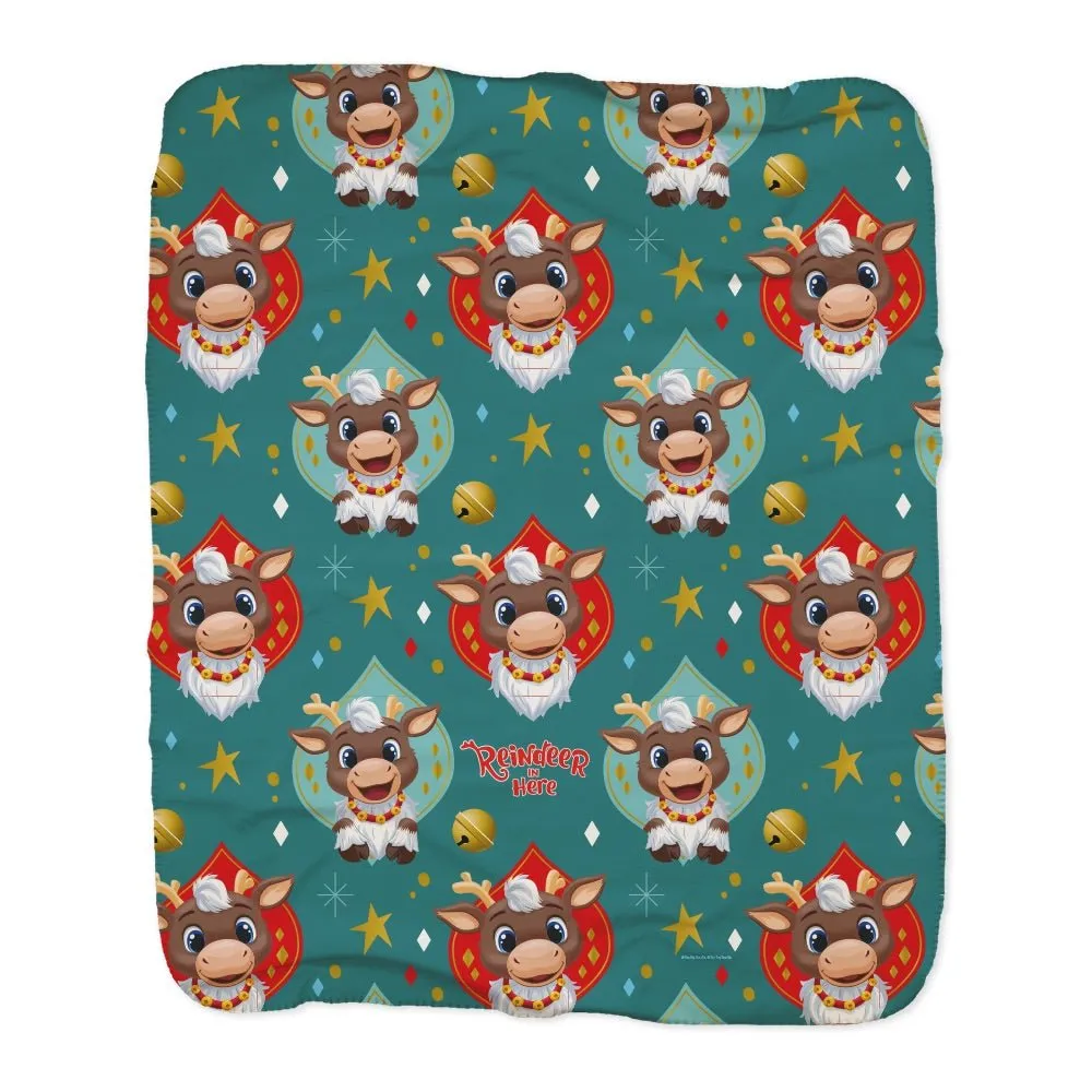 Reindeer in Here Sherpa Blanket