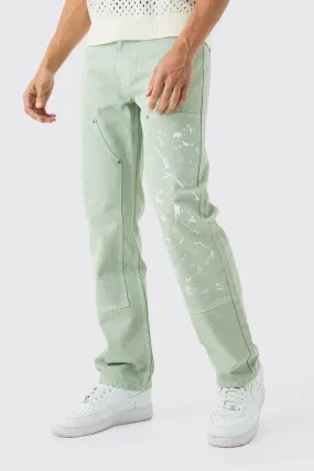 Relaxed Rigid Carpenter Paint Splatter Overdyed Jeans