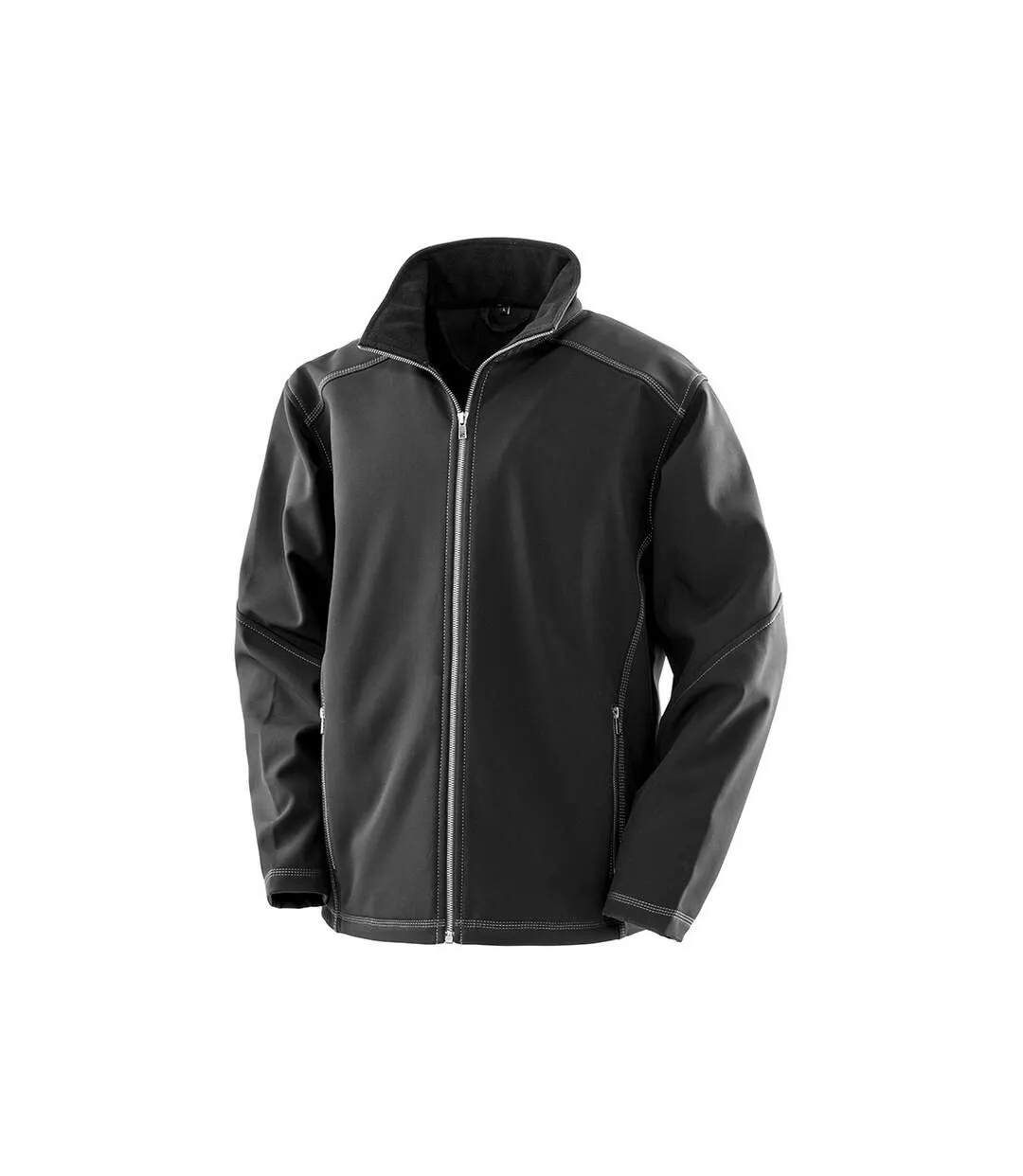 Result Work-Guard Mens Treble Stitch Soft Shell Jacket (Black) - UTPC3674