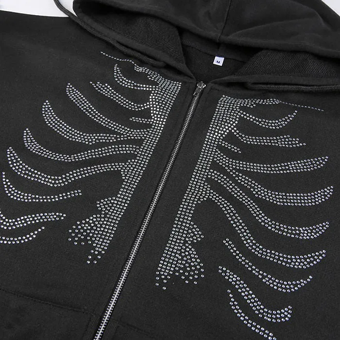 Rhinestone Skeleton Hoodie