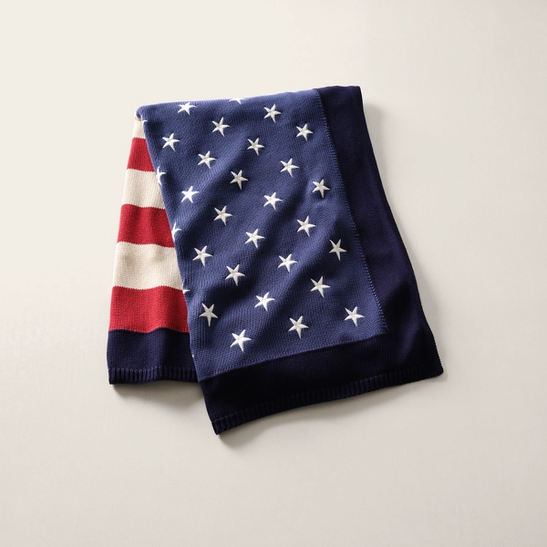 RL Flag Cotton Throw Blanket | Ralph Lauren UK