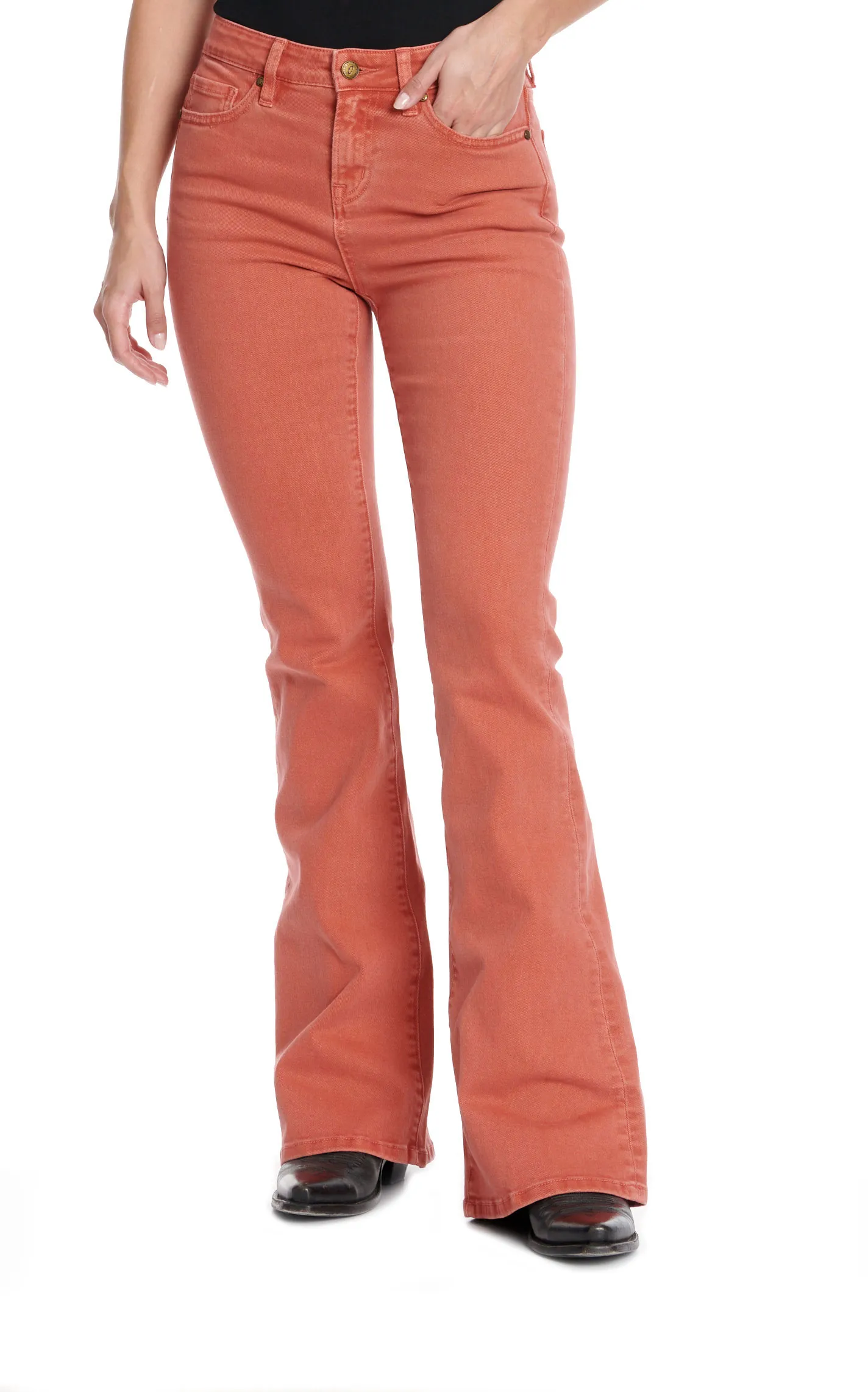 Rockin' C Women's Bright Penny High Rise Flare Leg Jeans