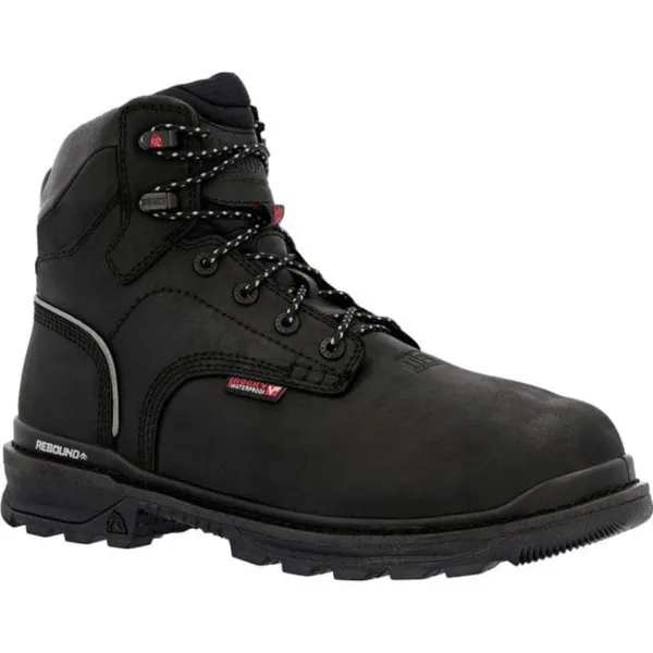 Rocky Men's Black Rams Horn Waterproof Composite Toe Internal Met Guard Work Boot RKK0393