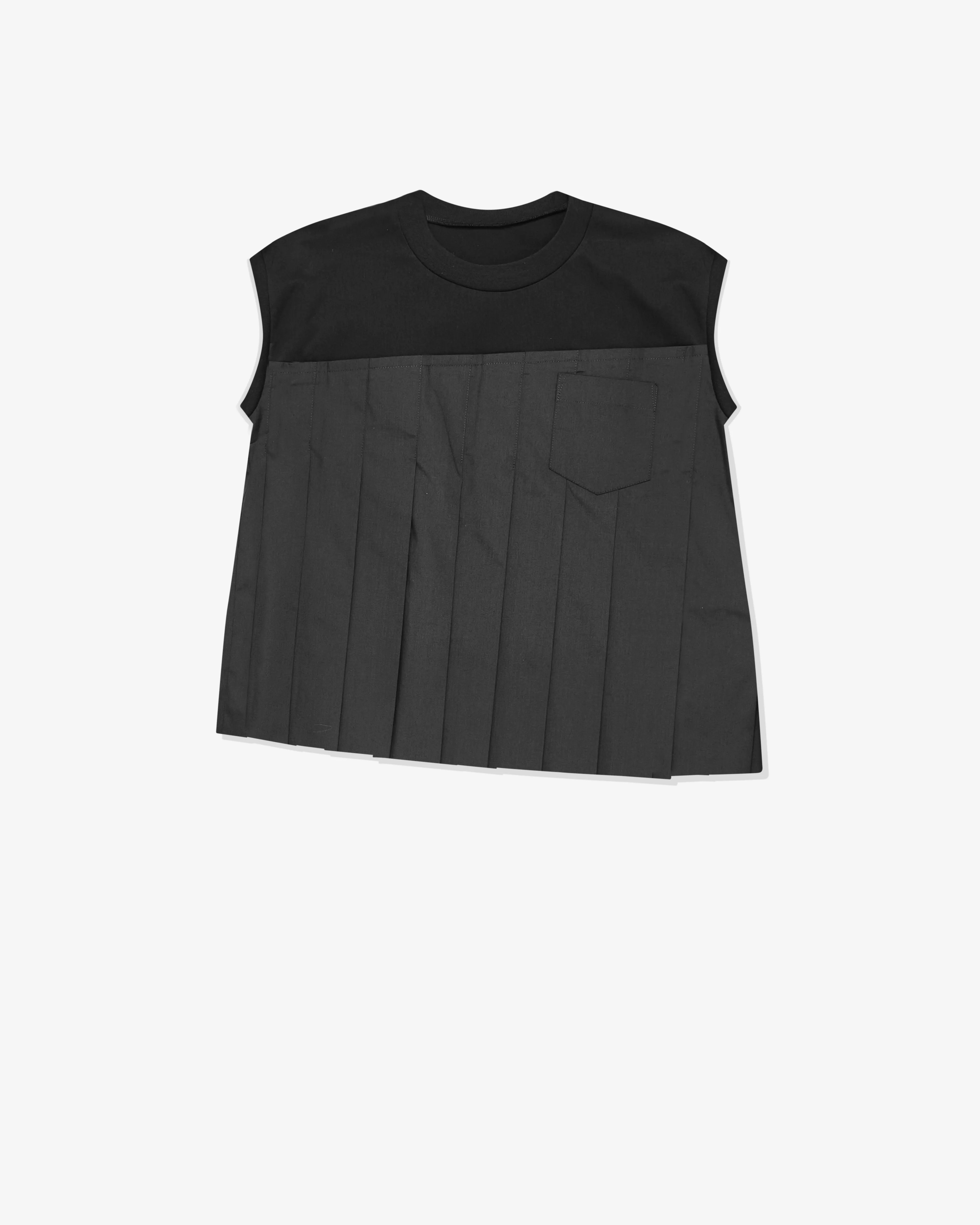 sacai Women's Pleated Sleeveless Top  Black/Grey