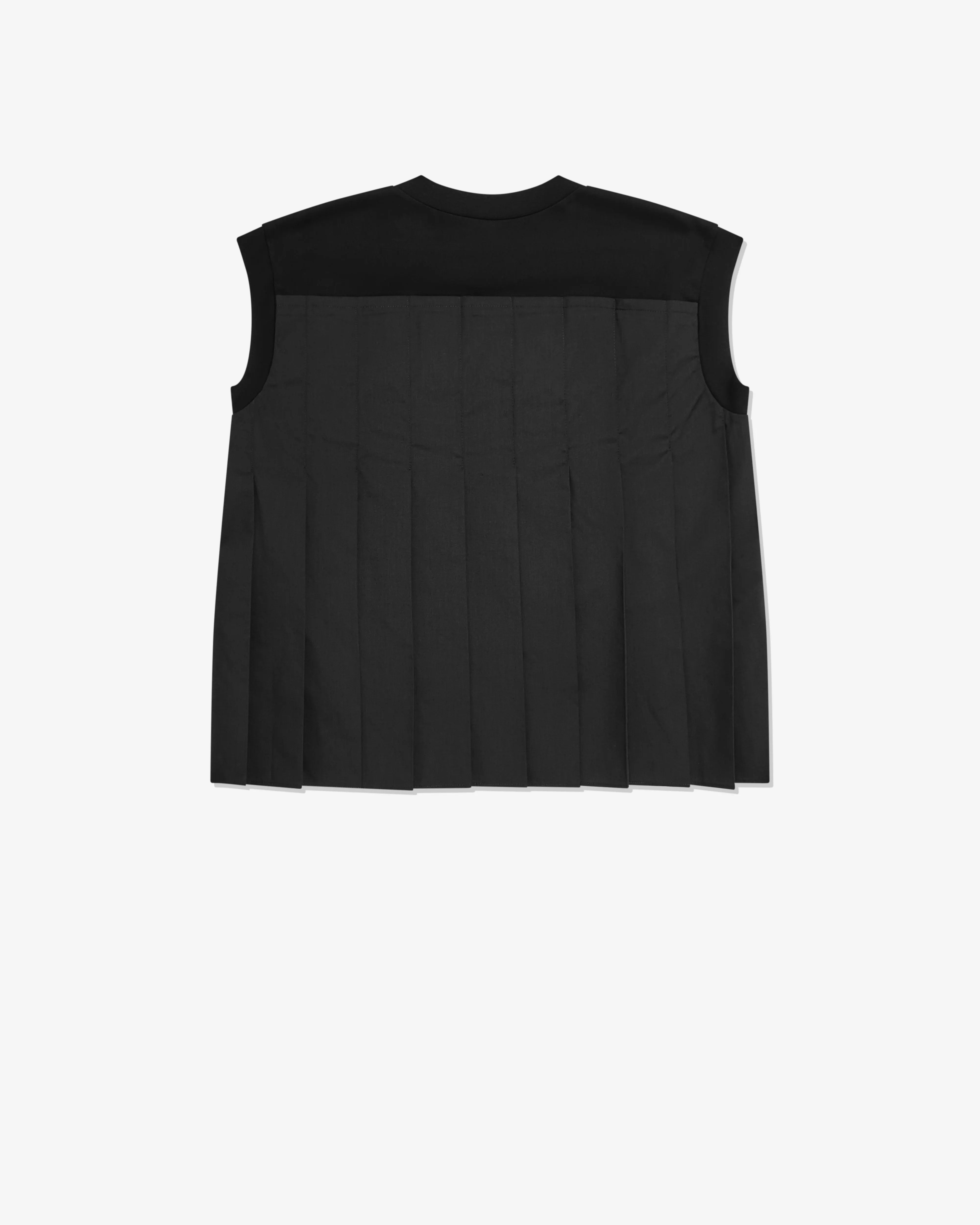 sacai Women's Pleated Sleeveless Top  Black/Grey