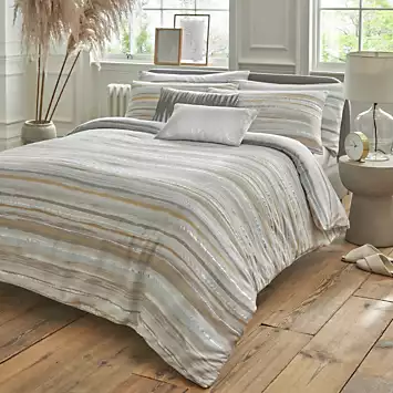 Samantha Faiers Serena Stripe Mineral Duvet Cover & Pillowcase Set | Kaleidoscope