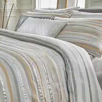 Samantha Faiers Serena Stripe Mineral Duvet Cover & Pillowcase Set | Kaleidoscope