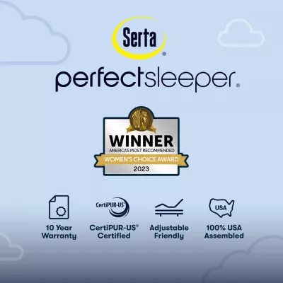 Serta Perfect Sleeper Cobalt Calm Plus 14" Medium PillowTop Mattress + Box Spring