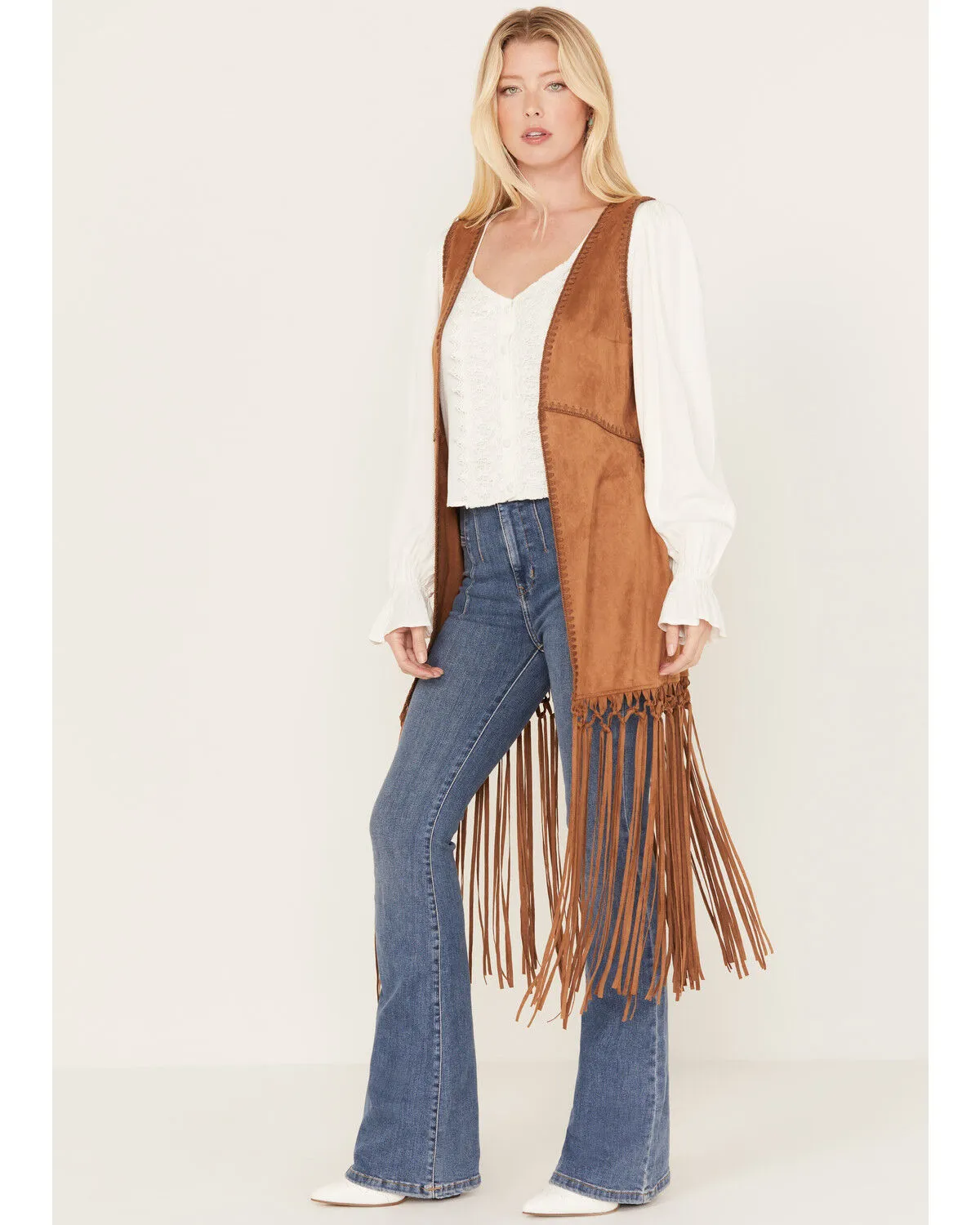 Shyanne Women's Faux Suede Fringe Vest