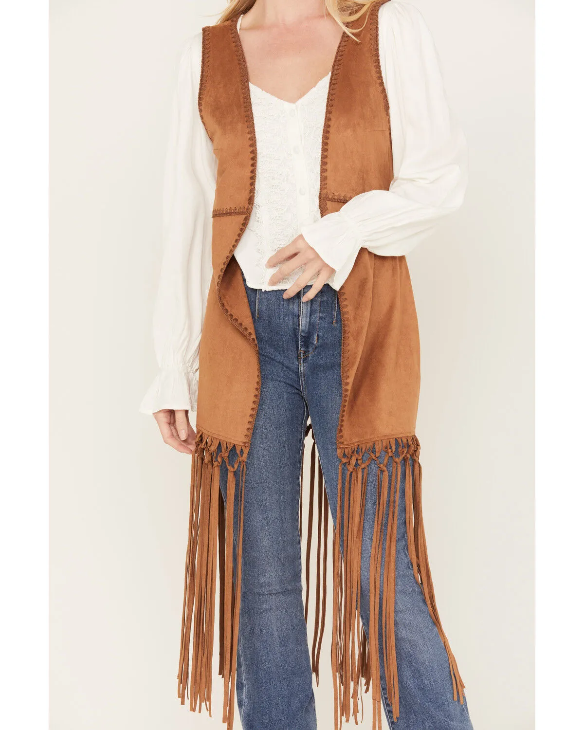 Shyanne Women's Faux Suede Fringe Vest